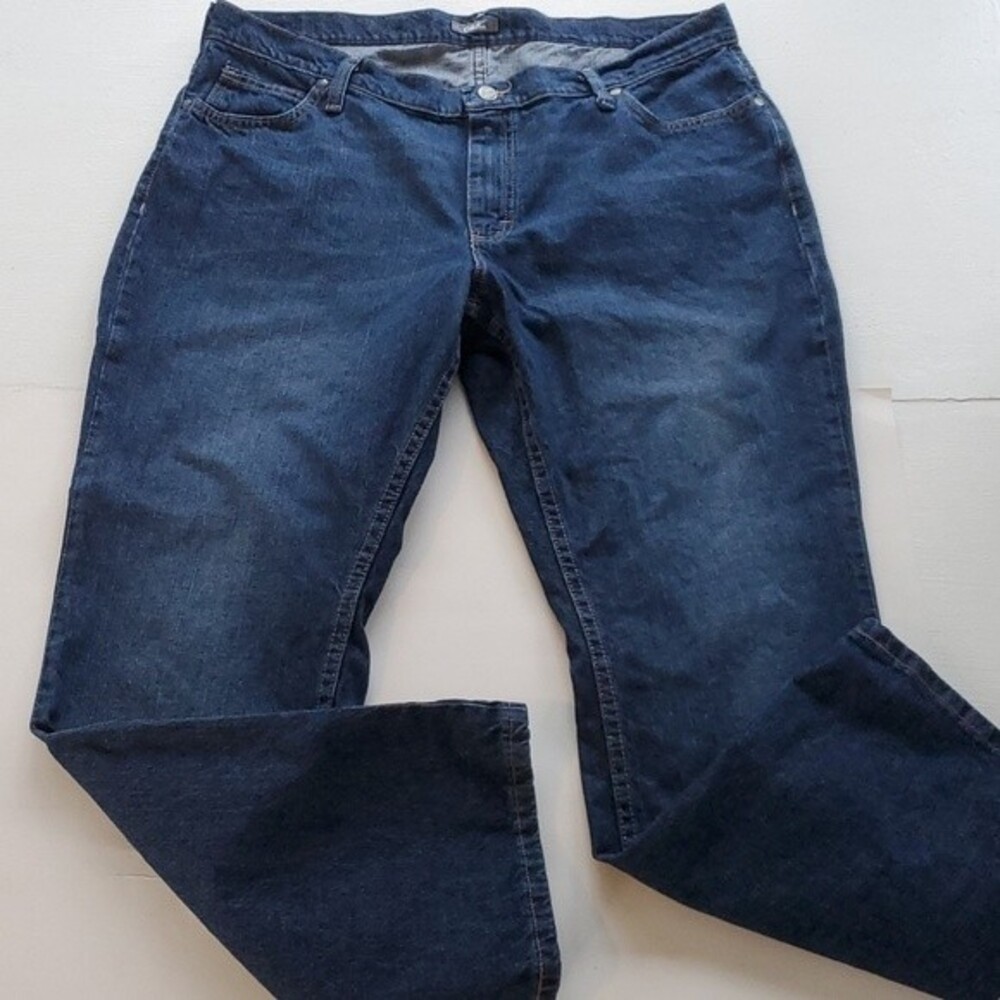 CABELA'S JEANS WOMEN'S SIZE 16S 16 SHORT DARK WASH STRAIGHT LEG 100% COTTON